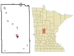 Location of Long Prairiewithin Todd County and state of Minnesota