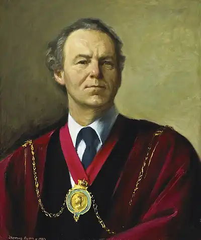 Thomas Ryan, Self Portrait. In robes as President of the Royal Hibernian Academy.