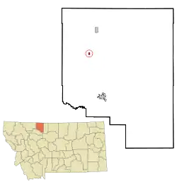 Location of Kevin, Montana