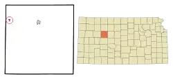 Location within Trego County and Kansas