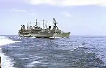 Image 4HMAS Hobart refuels from a US Navy tanker during Operation Sea Dragon off Vietnam in 1967. (from History of the Royal Australian Navy)