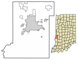 Location of Riley in Vigo County, Indiana.