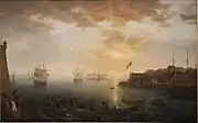 Vue de la rade de Brest, prise au bas de la batterie du château (par Jean-François Hue [1751–1823], Paris, Sénat – palais du Luxembourg)