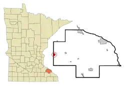 Location of Mazeppa, Minnesota