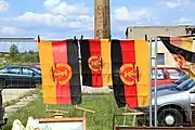 Three sets of GDR flags