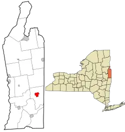 Location in Washington County and the state of New York.