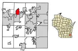 Location of Chenequa in Waukesha County, Wisconsin.