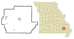 Location of Greenville, Missouri