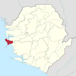 Location of Western Area Rural District in Sierra Leone