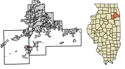 Location of Diamond in Will County, Illinois.