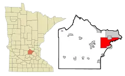 Location of the city of St. Michaelwithin Wright County, Minnesota