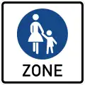 Begin pedestrian zone