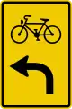 443: Junction for Cyclists (turn left ahead)
